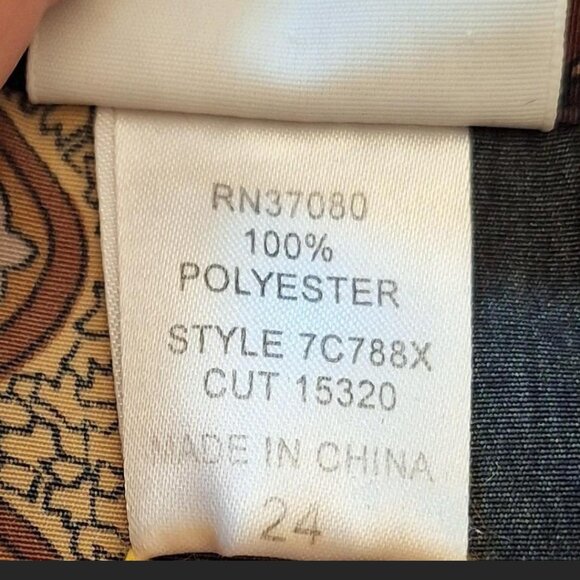 90s vintage women's paisley short sleeve button-up shirt size 24 - Picture 6 of 6